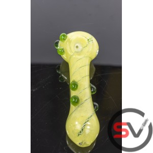 TRI MARBLE BOWL FRIT PIPE WITH SWIRL 4inch